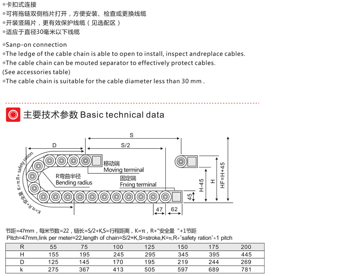 TMY-30系列封閉式拖鏈