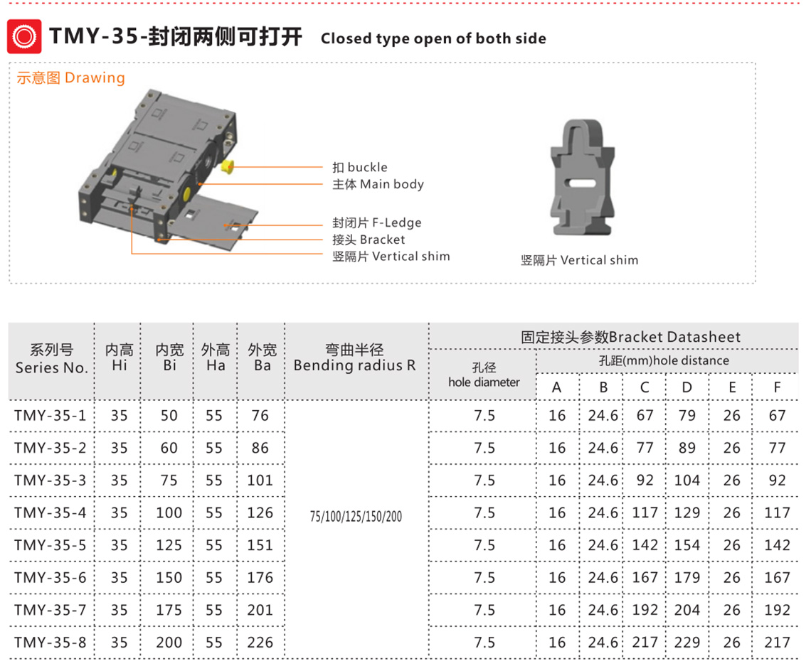 TMY-35系列封閉式拖鏈