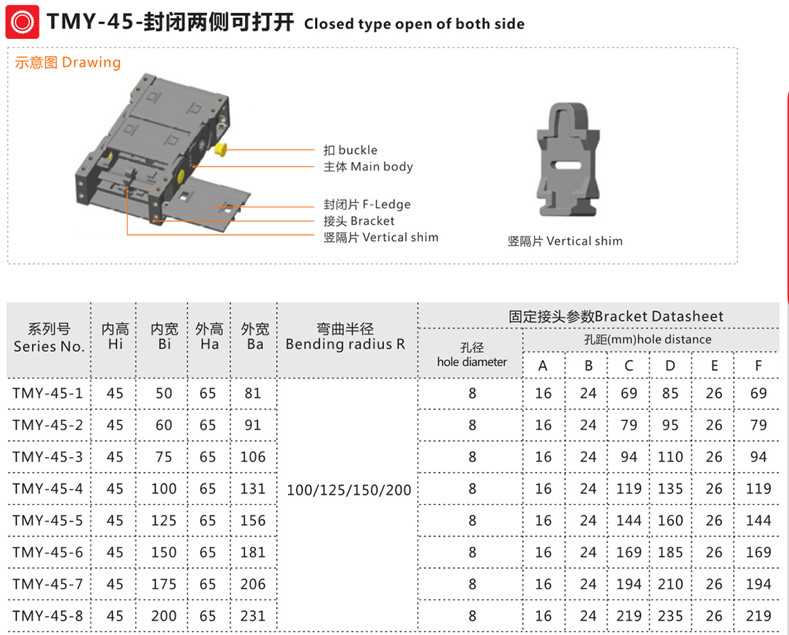TMY-35系列封閉式拖鏈