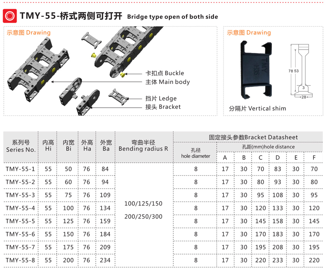 TMY-55系列橋式拖鏈