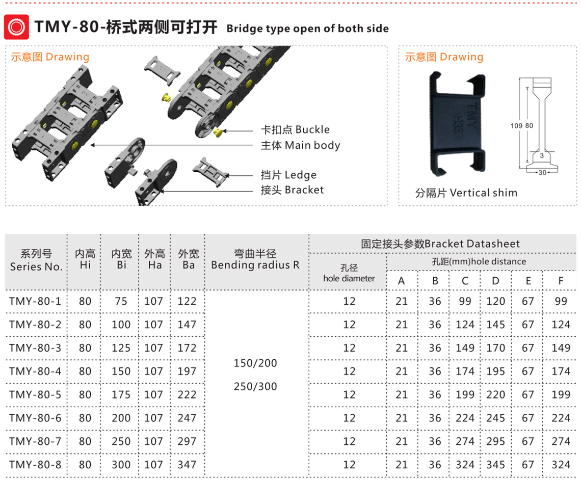 TMY-80系列橋式拖鏈
